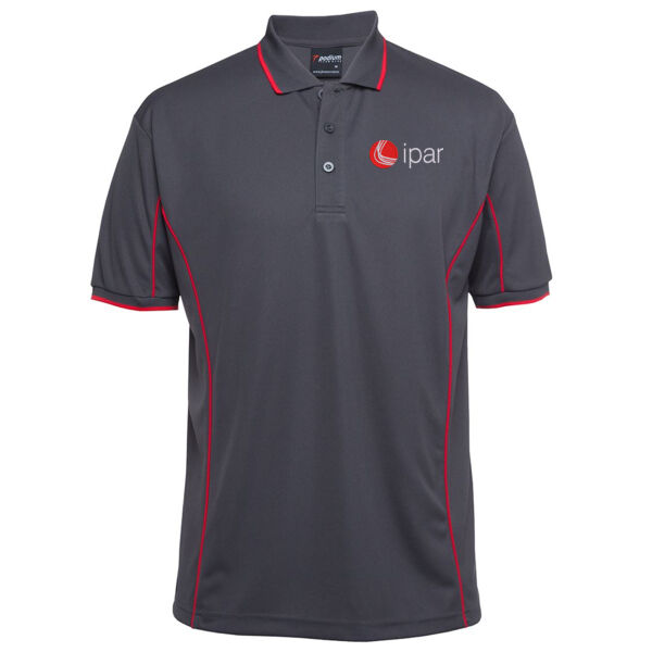 Mens Polo - Charcoal/Red Thumbnail