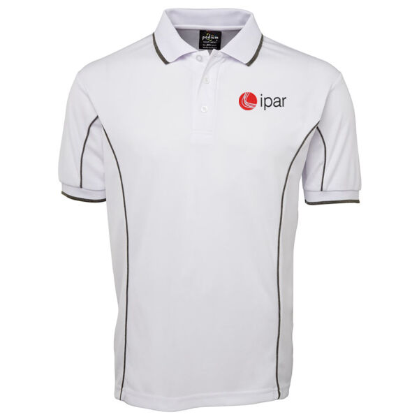 Mens Polo - White/Grey Thumbnail
