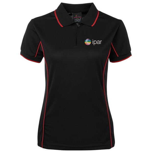 Pride Logo - Ladies Polo - Black/Red Thumbnail