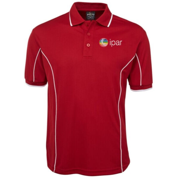 Mens Polo - PRIDE Logo - Dark Red/White Thumbnail
